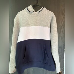 SHEIN Gray and Navy Colorblock Hoodie